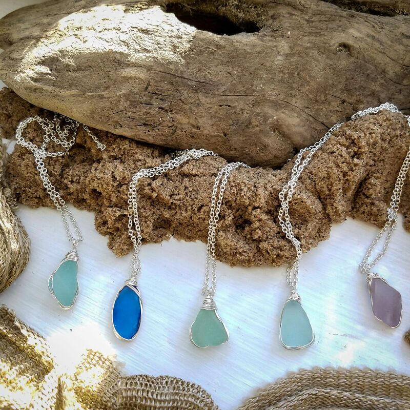 Sea Glass Necklace, Beach Glass Necklace, Sea Glass Jewellery, Sea